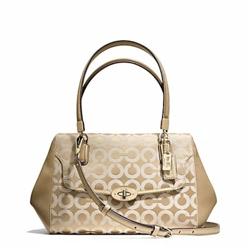 Coach Madeline East West Op Art Sateen Shoulder Bag Handbag